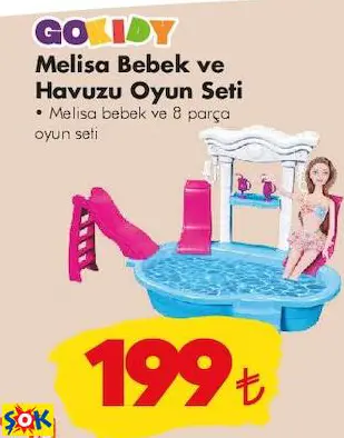 GOKİDY MELİSA BEBEK VE HAVUZU OYUN SETİ